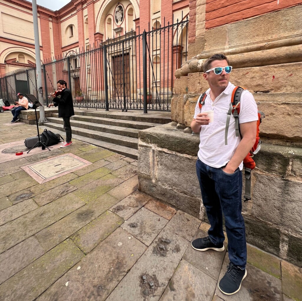 Enjoying a drink in Bogota