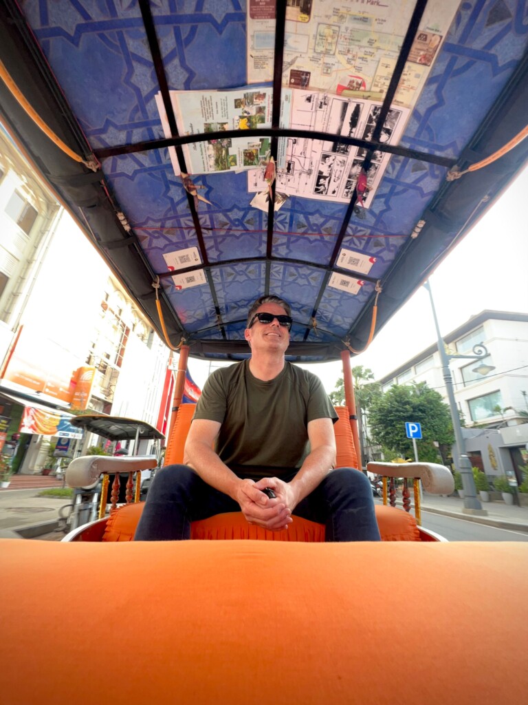 Jeremy in a tuk tuk