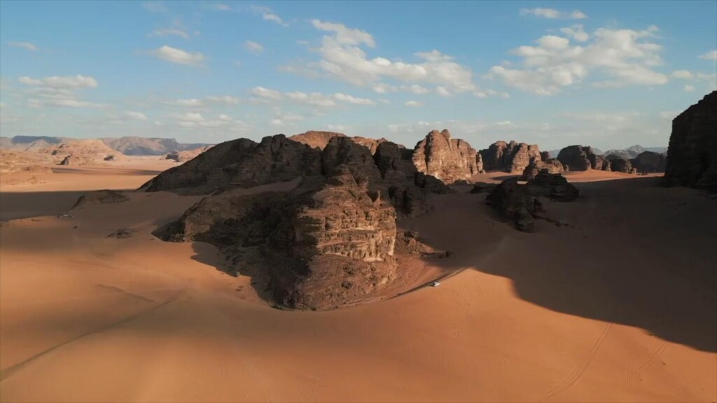 Aerial view of Wadi Rum